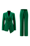Fuksja Peak Lapel 2-częściowe garnitury damskie z guzikami
