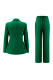 Fuksja Peak Lapel 2-częściowe garnitury damskie z guzikami