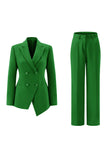 Fuksja Peak Lapel 2-częściowe garnitury damskie z guzikami