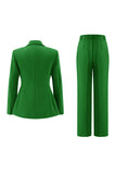 Fuksja Peak Lapel 2-częściowe garnitury damskie z guzikami