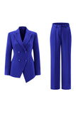Fuksja Peak Lapel 2-częściowe garnitury damskie z guzikami