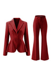 Szaro-zielone 2-częściowe garnitury damskie Slim Fit z guzikiem