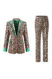 Coffee Leopard Peaked klapa 2 sztuki Garnitury na studniówkę