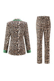 Coffee Leopard Peaked klapa 2 sztuki Garnitury na studniówkę