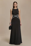 Crepe Bateau Neck Sukienka Wizytowa A Line