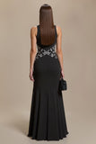 Crepe Bateau Neck Sukienka Wizytowa A Line