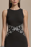 Crepe Bateau Neck Sukienka Wizytowa A Line