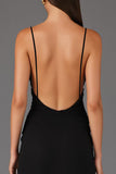Shal Spaghetti Straps Sukienka Krawatowa