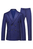 2-częściowe męskie garnitury z klapami Blue Peak Lapel