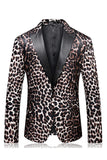 Leopard Peak Lapel 2-częściowe męskie garnitury na studniówkę