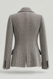 Szara karbowana klapa Slim Fit Wizytowa marynarka damska