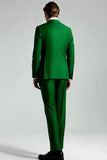 Ciemnozielone klapy Peak 2-częściowe garnitury męskie