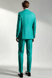 Męskie klapy z jednym guzikiem turkusowe garnitury na studniówkę