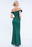 Blush Off the Shouder 3D Flower Sheath Sukienka na studniówkę z rozcięciem