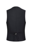 Czarne 3-częściowe męskie garnitury ślubne z klapami w kształcie szpiku slim fit