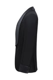 Slim Fit Czarne 2-częściowe szalowe klapy z jednym guzikiem Męskie garnitury