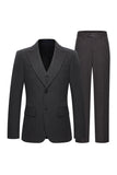 Peak Lapel 3-częściowe jednorzędowe kawowe garnitury męskie