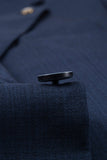 3-częściowe męskie granatowe garnitury z klapą z jednym guzikiem