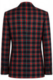 Czarne czerwone kratki Peak Lapel dwurzędowe 2-częściowe męskie garnitury na studniówkę