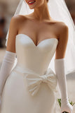 Sweetheart Ivory Bodycon Short Wedding Dress (bez rękawiczek)