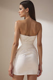 Sweetheart White bodycon Marched Mini Wedding Dress