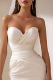 Sweetheart White bodycon Marched Mini Wedding Dress