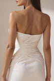 Sweetheart White bodycon Marched Mini Wedding Dress