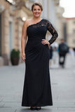 sukienka syreny z jednym ramieniem plus size matki panny młodej z koronką