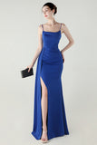 sukienka na bal z długim balem syreny z ramiączkami spaghetti
