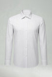 Białe paski, dopasowane długie rękawy męskie garnitury