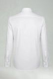 Białe, jednolite długie rękawy – dopasowana koszula męska