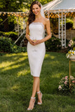 Biała koronkowa suknia ślubna Body-Midi Body-Straps Spaghetti
