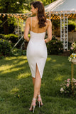 Biała koronkowa suknia ślubna Body-Midi Body-Straps Spaghetti