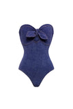 Sweetheart Navy Denim, dwuczęściowy strój kąpielowy z zakrywczą spódnicą