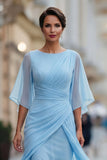 Sukienka matki panny młodej z marszczami w kolorze Chiffon Navy Navy z marszczanym spodnikiem