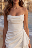 Tiulowa Ivory Sweetheart Mini Sukienka Graduation z falbanami