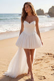 Sweetheart Ivory Miniatur A-line mini sukienka ukończenia szkoły