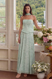 Sukienka midi bez ramiączek w kolorze Dusty Sage Chiffon A-Line