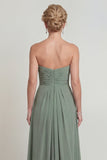 Dusty Sage Sweetheart A Line Marched Chiffon Mother of the Brides Dress z rozcięciem