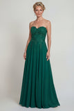 Sweetheart A A Dark Green Long Mother of the Brides Dress z aplikacjami