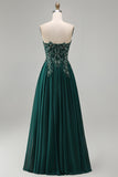 Sweetheart A A Dark Green Long Mother of the Brides Dress z aplikacjami