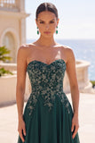 Sweetheart A A Dark Green Long Mother of the Brides Dress z aplikacjami