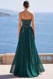 Sweetheart A A Dark Green Long Mother of the Brides Dress z aplikacjami
