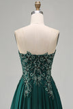 Sweetheart A A Dark Green Long Mother of the Brides Dress z aplikacjami