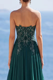Sweetheart A A Dark Green Long Mother of the Brides Dress z aplikacjami