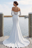 Ivory Sweetheart Mermaid Sweep Train Wedding Dress z koronką