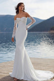 Ivory Sweetheart Mermaid Sweep Train Wedding Dress z rękawami
