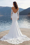 Ivory Sweetheart Mermaid Sweep Train Wedding Dress z rękawami