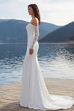Ivory Sweetheart Mermaid Sweep Train Wedding Dress z rękawami