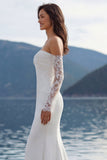 Ivory Sweetheart Mermaid Sweep Train Wedding Dress z rękawami